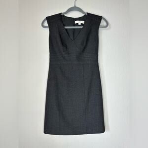 ANN TAYLOR LOFT PETITES Structured A-Line Mini Dress in Charcoal Grey 0P